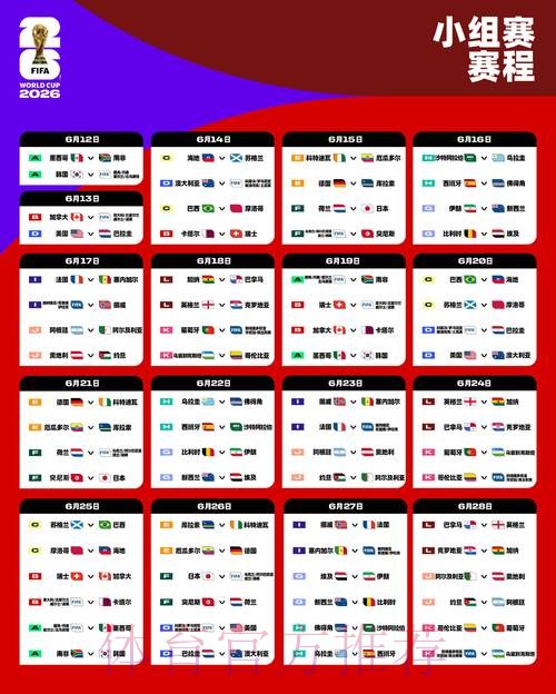 2026世界杯赛程及比赛时间安排 2026世界杯赛程及比赛时间安排
